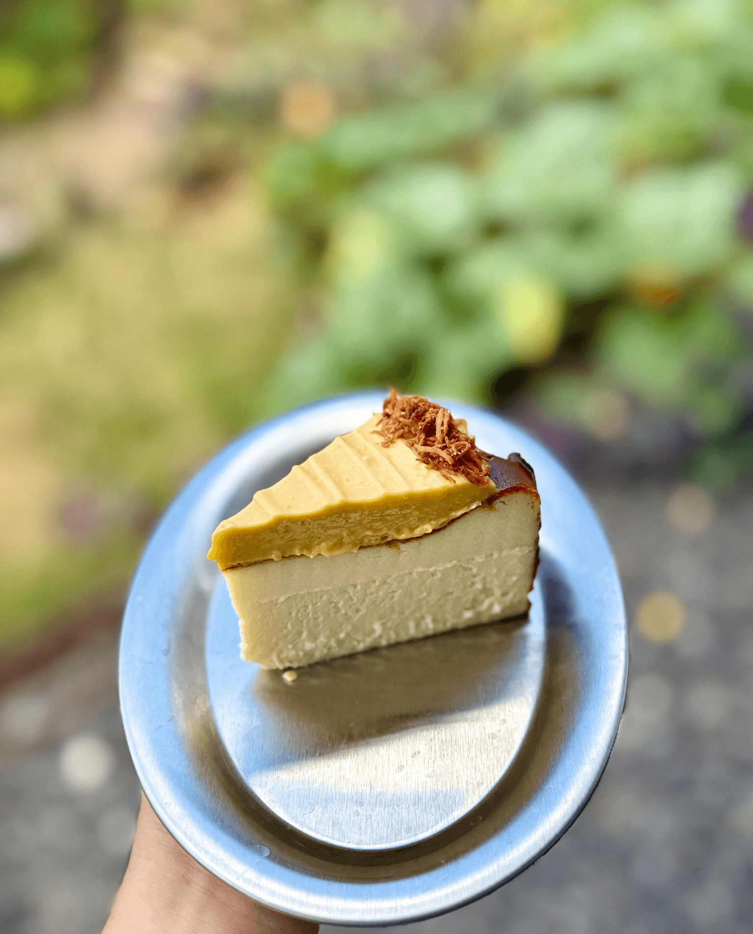 Mango basque cheesecake